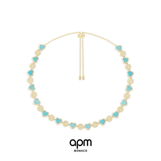 【授权商品】APM Monaco爱心太阳项链 新款轻奢锁骨毛衣链吊坠礼物新年礼物 商品图0