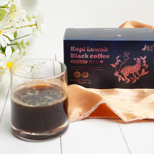 手磨咖啡景兰黑咖啡浓缩液商用猫屎咖啡豆云南小粒咖啡豆爆品30袋/盒 商品图2