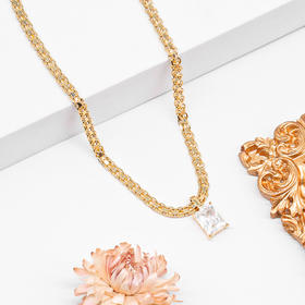 简约镀金水钻项链xl672