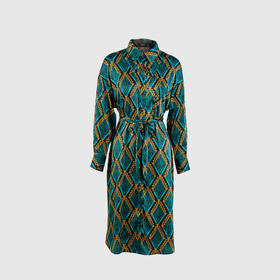 落肩弧形摆衬衣裙