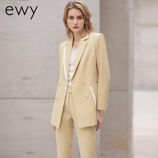 黄色气质西装套装女2022春秋时尚商务职业正装设计感小众西服外套 商品图2