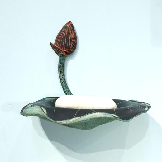 免钉壁挂式香皂盒仿古创意沥水皂盒置物架中式卫生间浴室肥皂碟 商品图1