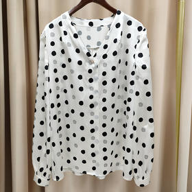 丁摩 春夏真丝衬衫V领桑蚕丝上衣别致大码上衣Q122012-DA499