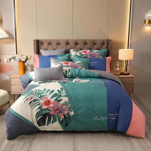 新款超柔棉亲肤，时尚清新艺术印花床上四件套LMR-yydb001 商品图3