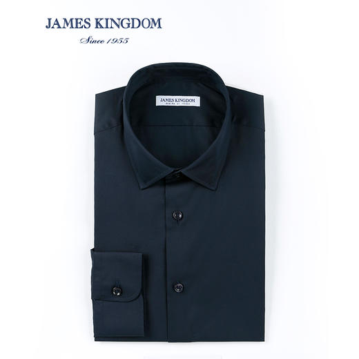 【夏季商务长袖特价】占姆士Jameskingdom男士春秋新品长袖衬衫中青年商务纯色蓝衬衣 商品图2