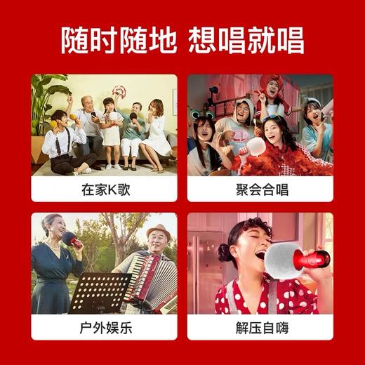 唱吧K歌宝小巨蛋麦克风G2款杏白色绒毛款 商品图2