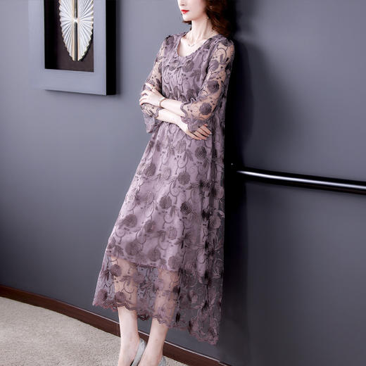 AHM  msfs9877镂空绣花气质时尚女神优雅连衣裙 商品图0