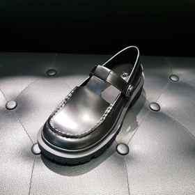 LFGJ 6143 经典方头开边珠皮玛丽珍女鞋