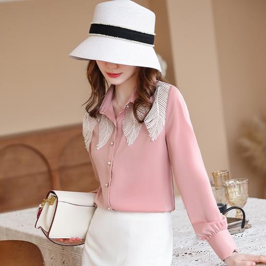 长袖雪纺白衬衫职业正装女设计感小众气质通勤时尚洋气衬衣 商品图3