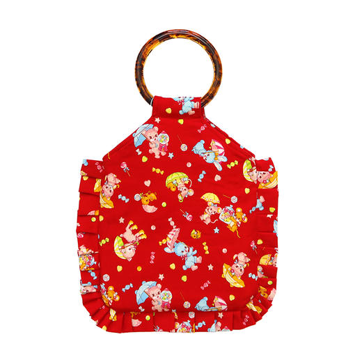 HUJI祤集荷叶边圆环柄手提包POPOLO花伞猫猫兔 商品图0