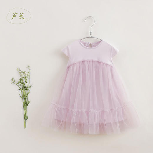 【马克珍妮 芦芙系列】夏装新款 女童短袖网纱连衣裙220372 商品图0
