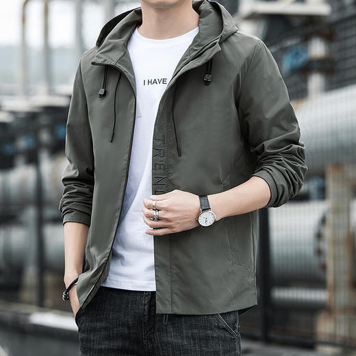 【新款上市！潮男时尚百搭~】男士外套2023春秋季新款韩版潮流修身衣服帅气棒球服男装休闲夹克男运动连帽衫百搭外穿外套 商品图0