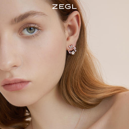 ZEGL设计师裙饰box系列花朵耳环女2022年新款小众耳钉银针耳饰品 商品图2