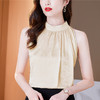 挂脖吊带背心，设计感小众缎面无袖仿真丝衬衫上衣KQL-1328 商品缩略图1