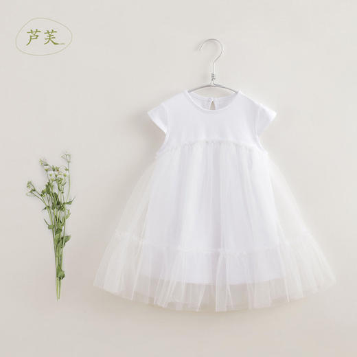 【马克珍妮 芦芙系列】夏装新款 女童短袖网纱连衣裙220372 商品图1