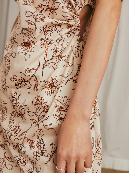 HeyDress法式温柔连衣裙女夏季收腰抽褶设计感气质小众裙子 商品图4