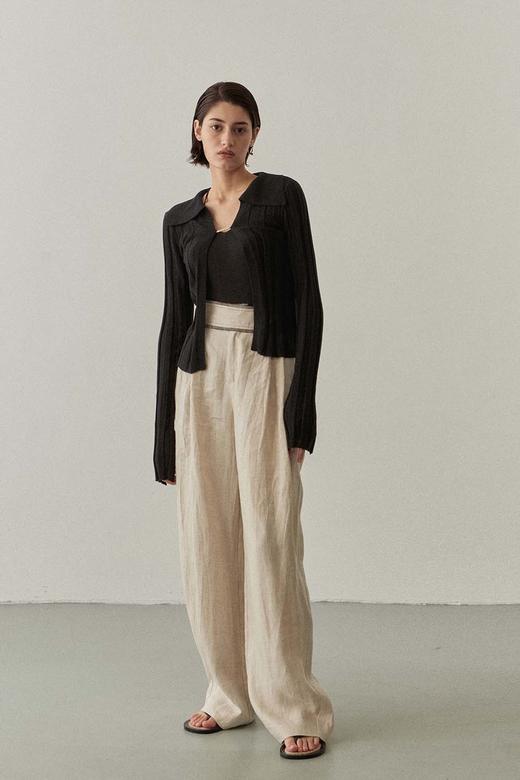 Viktoria Chan | SS22070 Chase trimmed trousers [长裤 浅米] 商品图2