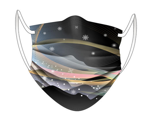 纳通个性印花平面口罩 【韵律山丘】 宽耳带 独立包装 10只/盒 各色2只 商品图3