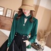 春季新款衬衫女长袖气质女神绿色宽松OL淑女韩版百搭衬衣女 商品缩略图3