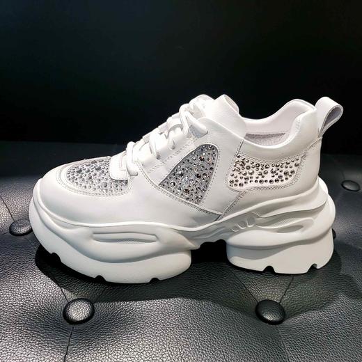 LFGJ 14615 真皮闪钻纱网厚底老爹鞋 商品图1