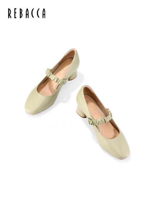 2楼瑞贝卡甜美时尚单鞋方头玛丽珍中跟浅口女鞋 商品图2