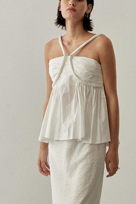 Viktoria Chan | SS22018 Blake gathered top [吊带上衣 白 / 黑 / 橙 ] 商品图9