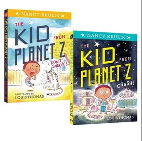 英文原版 The Kid from Planet Z 系列2册 Don't Sneeze/Crash 纽约时报畅销书 Nancy Krulik 儿童科幻章节套装