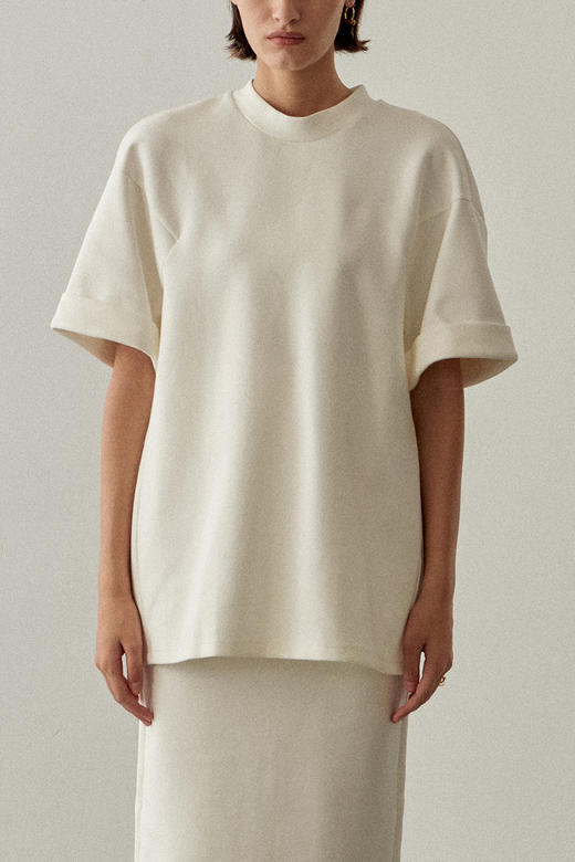 Viktoria Chan | SS22009 Morgan jersey top [短袖上衣 浅米 / 黑 ] 商品图2