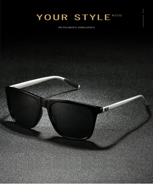 【智能感光 时尚型男】偏光太阳镜男日夜两用司机驾驶蛤蟆镜复古墨镜男士休闲眼镜潮 商品图2