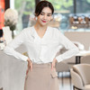 高端雪纺衬衫长袖女V领上衣设计感小众衬衣 商品缩略图2