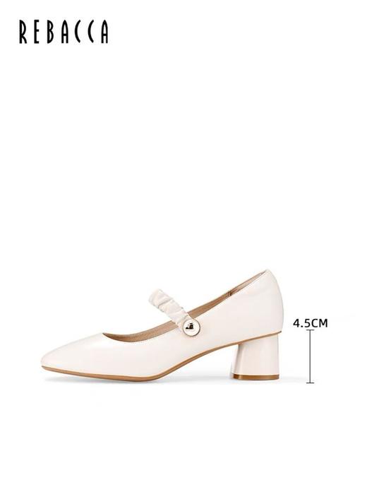 2楼瑞贝卡甜美时尚单鞋方头玛丽珍中跟浅口女鞋 商品图4