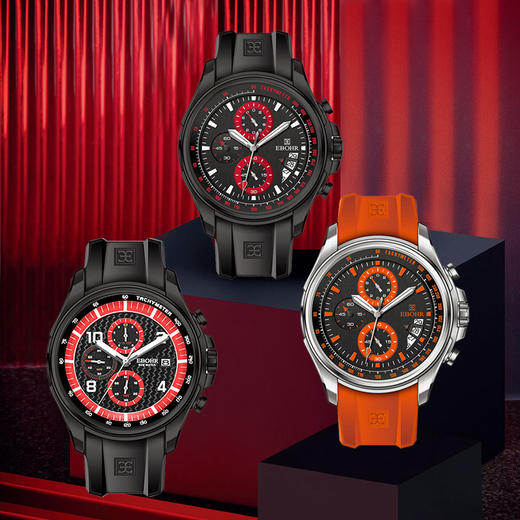 依波表EBOHR男表潮流飞驰系列时尚百搭石英表男防水运动手表5134 商品图3