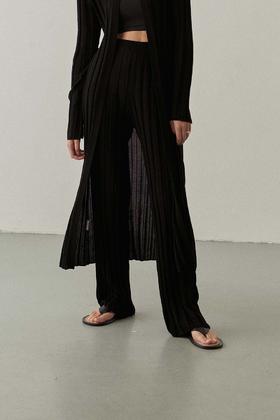 Viktoria Chan | SS22022 Giselle knitted trousers [天丝针织长裤 黑 / 粉 ]
