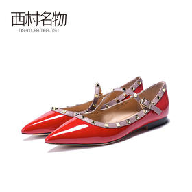 西村名物2020春季新品时尚潮流女单鞋小牛皮女鞋T20AE19811