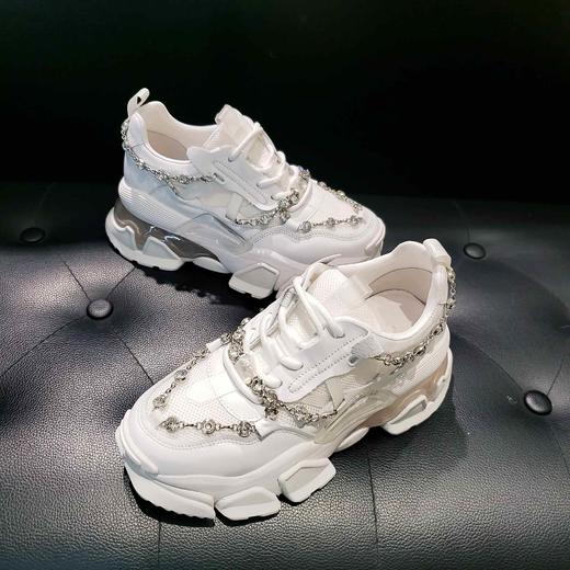 LFGJ 14603 真皮气垫厚底钻条老爹鞋 商品图5