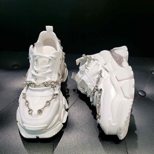 LFGJ 14603 真皮气垫厚底钻条老爹鞋 商品图2