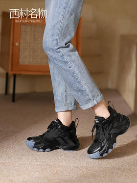 西村名物2021秋冬新款老爹鞋女鞋厚底ins潮街拍休闲运动球鞋T21CM36461