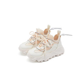 西村名物2021年新款冰淇淋色轻便老爹鞋舒适增高运动鞋女休闲T21CM34341