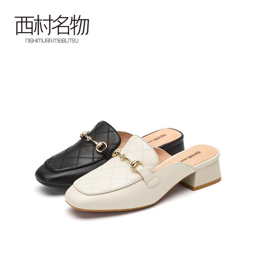 西村名物春季新款网红穆勒包头凉鞋外穿凉拖鞋女平底鞋12821 商品图0