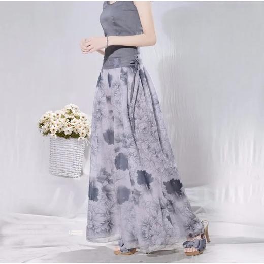 DM09059255 烟花夏装新品女复古气质雪纺印花阔腿裤休闲裤长裤 商品图2