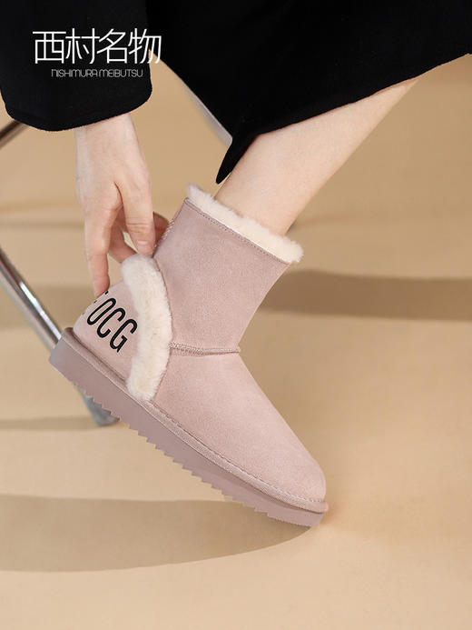 西村名物2021冬季新款雪地靴女靴皮毛一体短靴加绒加厚靴子T21DS45181 商品图0