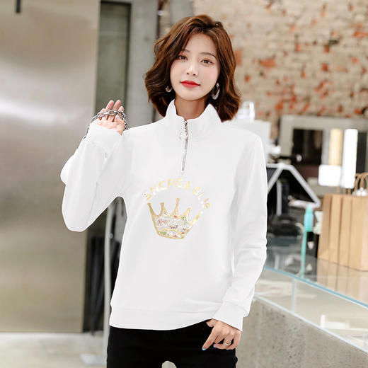 立领时尚洋气短款上衣薄款卫衣QB-XXDM2379 商品图1