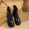 西村名物2021年秋冬新款皮面显瘦增高时装靴气质短靴女T21DS44991 商品缩略图0