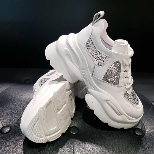 LFGJ 14615 真皮闪钻纱网厚底老爹鞋 商品图3