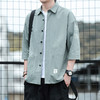【新款上市~ 时尚休闲百搭！】夏季纯棉工装衬衫七分袖衣服韩版潮流帅气休闲百搭宽松衬衣男外套 商品缩略图5