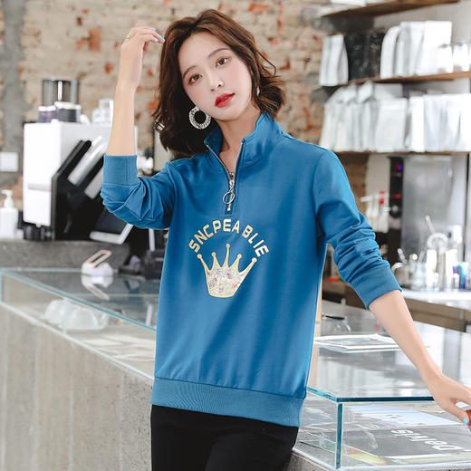 立领时尚洋气短款上衣薄款卫衣QB-XXDM2379 商品图3