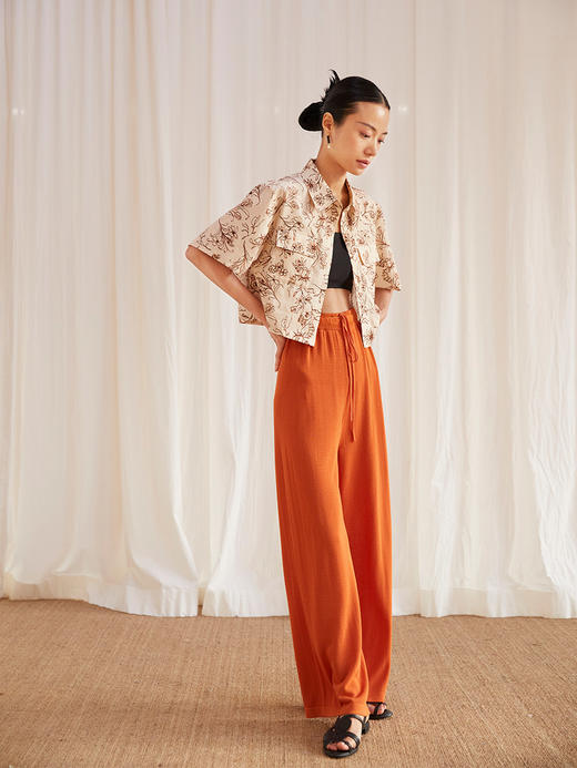 HeyDress法式印花衬衫女夏季高级别致短袖衬衣宽松小众短款上衣 商品图1