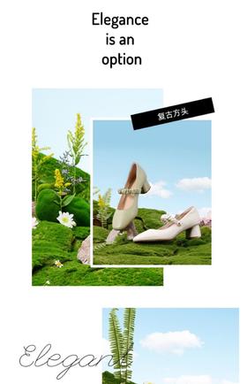 2楼瑞贝卡甜美时尚单鞋方头玛丽珍中跟浅口女鞋