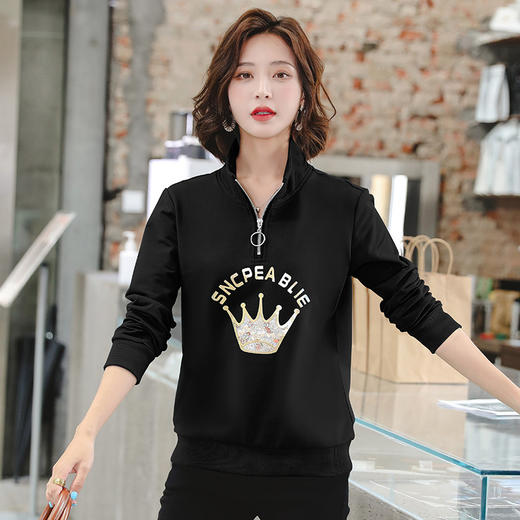 立领时尚洋气短款上衣薄款卫衣QB-XXDM2379 商品图4