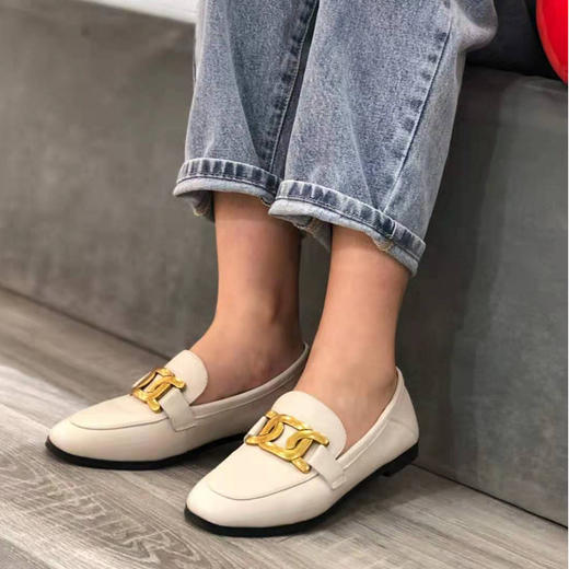 西村名物2021春季新款真皮乐福鞋一脚蹬英伦风懒人小皮鞋女T21AM13311 商品图0